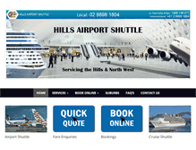 Tablet Screenshot of hillshuttle.com.au